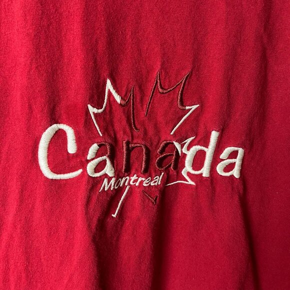 Canada Montreal T Shirt Vintage Y2K Adult Red Large L Embroidered Tee - Picture 4 of 12